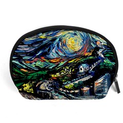 The Great Wall Nature Painting Starry Night Van Gogh Accessory Pouch (large) by Modalart