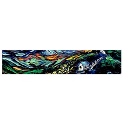 The Great Wall Nature Painting Starry Night Van Gogh Small Premium Plush Fleece Scarf by Modalart