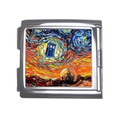 Tardis Starry Night Doctor Who Van Gogh Parody Mega Link Italian Charm (18mm) by Modalart