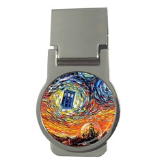 Tardis Starry Night Doctor Who Van Gogh Parody Money Clips (round)  by Modalart