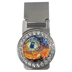 Tardis Starry Night Doctor Who Van Gogh Parody Money Clips (cz)  by Modalart