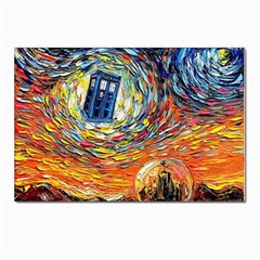 Tardis Starry Night Doctor Who Van Gogh Parody Postcards 5  X 7  (pkg Of 10) by Modalart