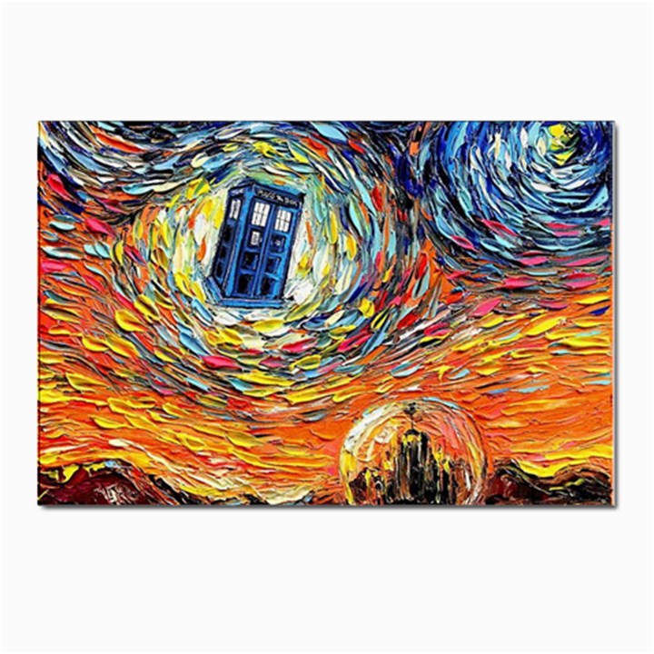 Tardis Starry Night Doctor Who Van Gogh Parody Postcards 5  x 7  (Pkg of 10)