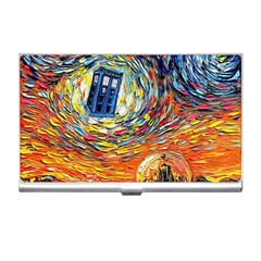 Tardis Starry Night Doctor Who Van Gogh Parody Business Card Holder by Modalart