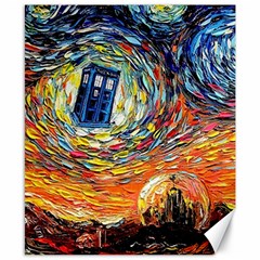 Tardis Starry Night Doctor Who Van Gogh Parody Canvas 8  X 10  by Modalart