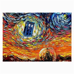 Tardis Starry Night Doctor Who Van Gogh Parody Large Glasses Cloth by Modalart