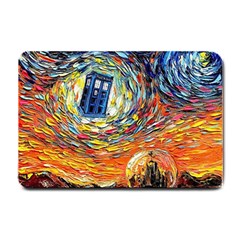 Tardis Starry Night Doctor Who Van Gogh Parody Small Doormat by Modalart