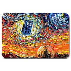 Tardis Starry Night Doctor Who Van Gogh Parody Large Doormat by Modalart