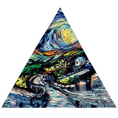 The Great Wall Nature Painting Starry Night Van Gogh Wooden Puzzle Triangle by Modalart