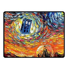 Tardis Starry Night Doctor Who Van Gogh Parody Fleece Blanket (small) by Modalart