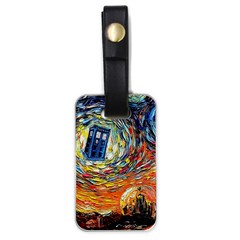 Tardis Starry Night Doctor Who Van Gogh Parody Luggage Tag (one Side) by Modalart