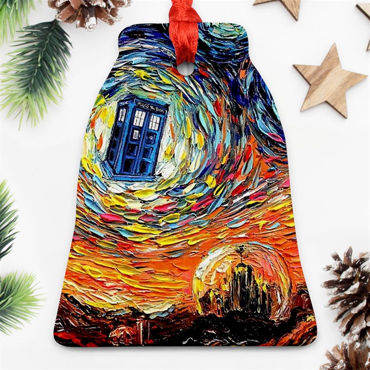 Tardis Starry Night Doctor Who Van Gogh Parody Ornament (Bell)