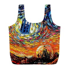 Tardis Starry Night Doctor Who Van Gogh Parody Full Print Recycle Bag (l) by Modalart