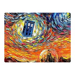 Tardis Starry Night Doctor Who Van Gogh Parody Two Sides Premium Plush Fleece Blanket (mini) by Modalart