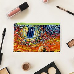 Tardis Starry Night Doctor Who Van Gogh Parody Cosmetic Bag (xs) by Modalart