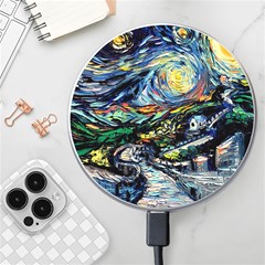 The Great Wall Nature Painting Starry Night Van Gogh Wireless Fast Charger(white) by Modalart