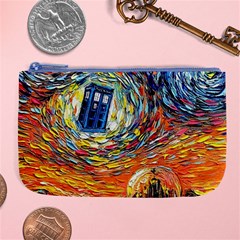 Tardis Starry Night Doctor Who Van Gogh Parody Large Coin Purse by Modalart