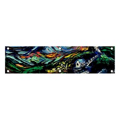 The Great Wall Nature Painting Starry Night Van Gogh Banner And Sign 4  X 1  by Modalart