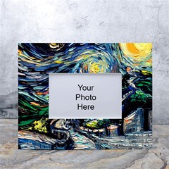 The Great Wall Nature Painting Starry Night Van Gogh White Tabletop Photo Frame 4 x6  by Modalart