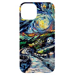 The Great Wall Nature Painting Starry Night Van Gogh Iphone 14 Black Uv Print Case by Modalart