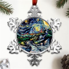 The Great Wall Nature Painting Starry Night Van Gogh Metal Small Snowflake Ornament by Modalart