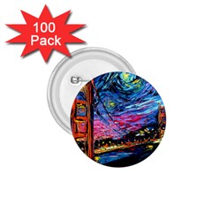 Golden Gate Bridge Starry Night Vincent Van Gogh 1 75  Buttons (100 Pack)  by Modalart