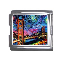 Golden Gate Bridge Starry Night Vincent Van Gogh Mega Link Italian Charm (18mm) by Modalart