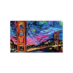 Golden Gate Bridge Starry Night Vincent Van Gogh Sticker (rectangular) by Modalart