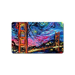 Golden Gate Bridge Starry Night Vincent Van Gogh Magnet (name Card) by Modalart