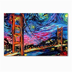 Golden Gate Bridge Starry Night Vincent Van Gogh Postcard 4 x 6  (pkg Of 10) by Modalart