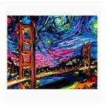 Golden Gate Bridge Starry Night Vincent Van Gogh Small Glasses Cloth Front