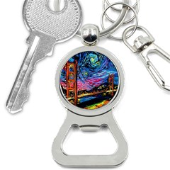 Golden Gate Bridge Starry Night Vincent Van Gogh Bottle Opener Key Chain by Modalart