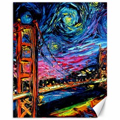 Golden Gate Bridge Starry Night Vincent Van Gogh Canvas 11  X 14 