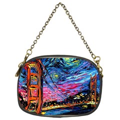 Golden Gate Bridge Starry Night Vincent Van Gogh Chain Purse (one Side) by Modalart