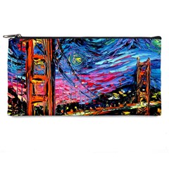 Golden Gate Bridge Starry Night Vincent Van Gogh Pencil Case by Modalart