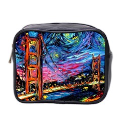 Golden Gate Bridge Starry Night Vincent Van Gogh Mini Toiletries Bag (two Sides) by Modalart