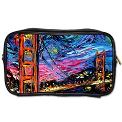 Golden Gate Bridge Starry Night Vincent Van Gogh Toiletries Bag (one Side) by Modalart