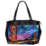 Golden Gate Bridge Starry Night Vincent Van Gogh Oversize Office Handbag (2 Sides) Front