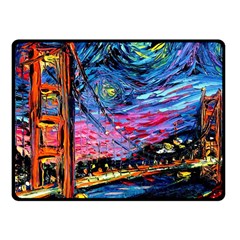 Golden Gate Bridge Starry Night Vincent Van Gogh Fleece Blanket (small) by Modalart