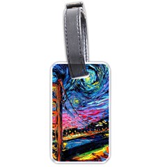 Golden Gate Bridge Starry Night Vincent Van Gogh Luggage Tag (one Side) by Modalart