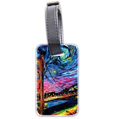 Golden Gate Bridge Starry Night Vincent Van Gogh Luggage Tag (two Sides) by Modalart