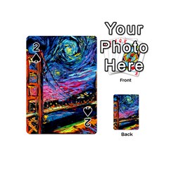 Golden Gate Bridge Starry Night Vincent Van Gogh Playing Cards 54 Designs (mini) by Modalart