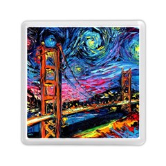 Golden Gate Bridge Starry Night Vincent Van Gogh Memory Card Reader (square) by Modalart