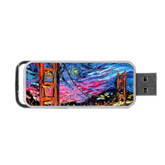 Golden Gate Bridge Starry Night Vincent Van Gogh Portable Usb Flash (one Side) by Modalart