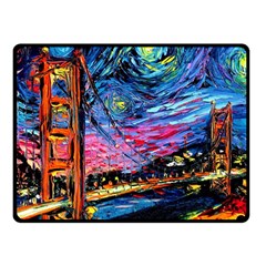 Golden Gate Bridge Starry Night Vincent Van Gogh Two Sides Fleece Blanket (small) by Modalart