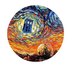 Tardis Starry Night Doctor Who Van Gogh Parody Mini Round Pill Box by Modalart