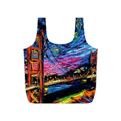 Golden Gate Bridge Starry Night Vincent Van Gogh Full Print Recycle Bag (s) by Modalart