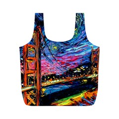 Golden Gate Bridge Starry Night Vincent Van Gogh Full Print Recycle Bag (m) by Modalart