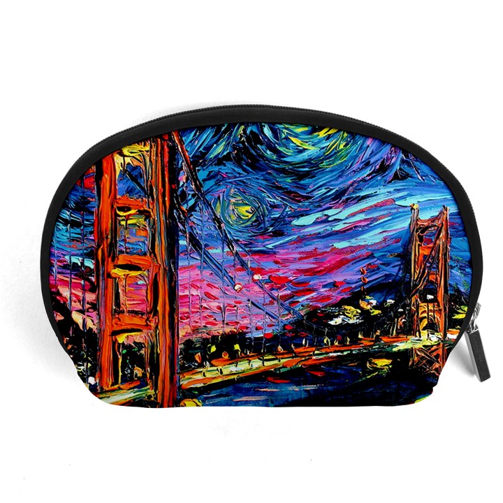 Golden Gate Bridge Starry Night Vincent Van Gogh Accessory Pouch (Large)