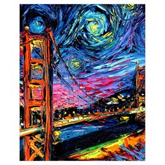 Golden Gate Bridge Starry Night Vincent Van Gogh Drawstring Bag (small) by Modalart